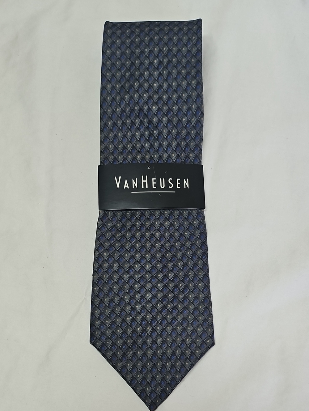 Van Heusen Blue and Silver Geometric Tie NWT